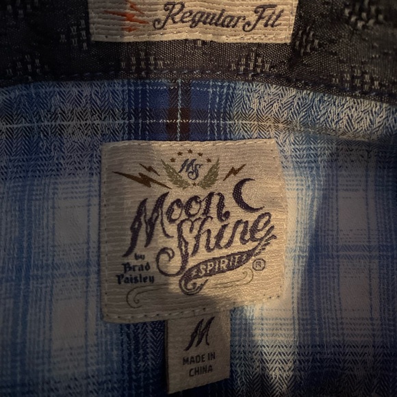 Men’s Button up shirt- Blue Plaid - Picture 3 of 4